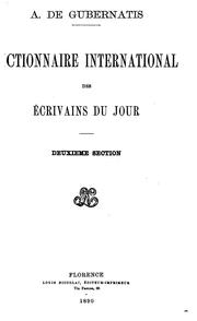 Cover of: ...Dictionnaire international des écrivains du jour. by Angelo De Gubernatis