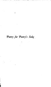 Cover of: Poetry for poetry's sake. by Andrew Cecil Bradley