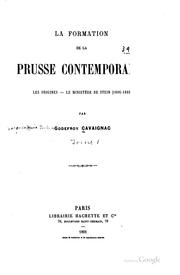 Cover of: La formation de la Prusse contemporaine ...