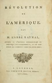 Cover of: Révolution de l'Amérique. by Raynal abbé