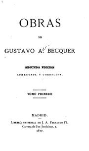 Cover of: Obras de Gustavo A. Becquer.