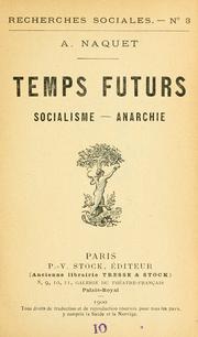 Cover of: Temps futurs: socialisme--anarchie