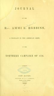 Cover of: Journal of the Rev. Ammi R. Robbins by Robbins, Ammi Ruhamah