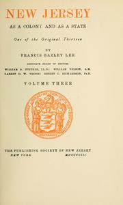 Cover of: New Jersey as a colony and as a state: one of the original thirteen