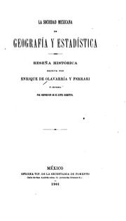 Cover of: La Sociedad mexicana de geografía y estadística.