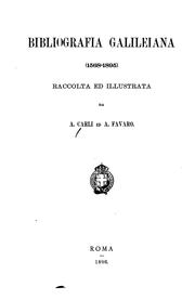Cover of: Bibliografia galileiana (1568-1895) by Alarico Carli