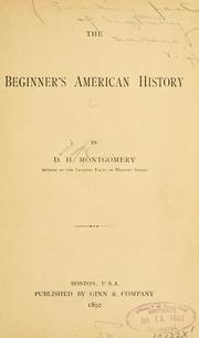 Cover of: The beginner's American history by David Henry Montgomery