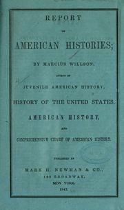 Cover of: Report on American histories