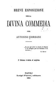 Cover of: Breve esposizione della Divina commedia