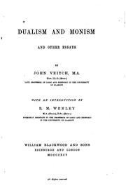 Cover of: Dualism and monism, and other essays