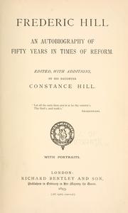 Cover of: Frederic Hill. by Frederic Hill