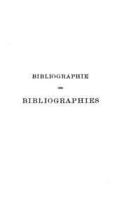 Cover of: Bibliographie des bibliographies