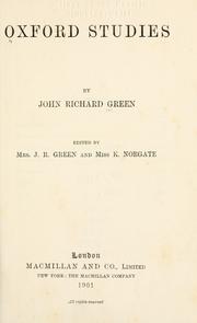 Cover of: Oxford studies by John Richard Green