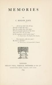 Cover of: Memories by C. Kegan Paul