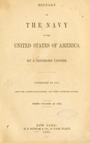 Cover of: History of the Navy of the United States of America. by James Fenimore Cooper