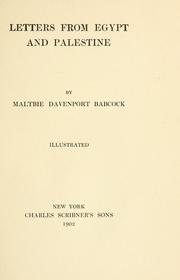 Cover of: Letters from Egypt and Palestine by Maltbie Davenport Babcock