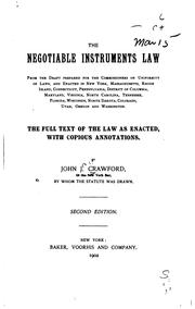 The negotiable instruments law by John J. Crawford