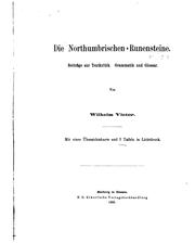 Die northumbrischen runensteine by Wilhelm Viëtor