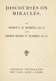 Cover of: Discourses on miracles.