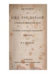 Cover of: Das Zeitbuch des Eike von Repgow in ursprünglich niederdeutscher Sprache und in früher lateinischer Übersetzung by hrsg. von H. F. Massmann.