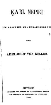 Cover of: Karl Meinet