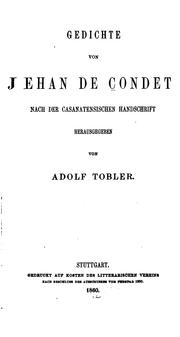 Cover of: Gedichte von Jehan de Condet
