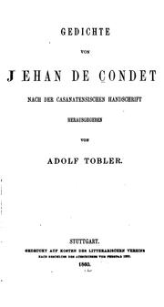 Cover of: Gedichte von Jehan de Condet by Jean de Condé