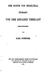 Cover of: Der Nonne von Engelthal Büchlein von der Genaden Überlast by Christina Ebner