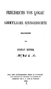Cover of: Sämmtliche Sinngedichte