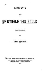 Demantin von Berthold von Holle by Berthold von Holle