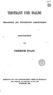 Cover of: Tristrant und Isalde: Prosaroman des fünfzehnten Jahrhunderts