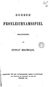 Cover of: Egerer Fronleichnamsspiel by hrsg. von Gustav Milchsack.