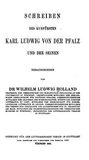 Cover of: Schreiben des Kurfürsten Karl Ludwig von der Pfalz und der Seinen