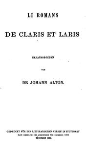 Cover of: Li romans de Claris et Laris