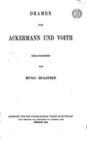 Cover of: Dramen von Ackermann und Voith