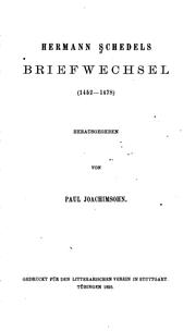 Cover of: Hermann Schedels Briefwechsel (1452-1478) by Hermann Schedel