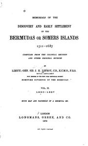 Cover of: Memorials of the discovery and early settlement of the Bermudas or Somers Islands, 1515-1685.
