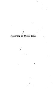 Cover of: Newspaper reporting in olden time and to-day by John Pendleton