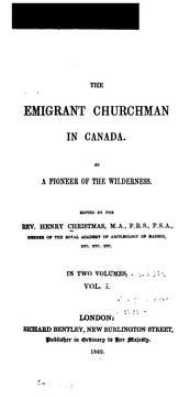 Cover of: The emigrant churchman in Canada.