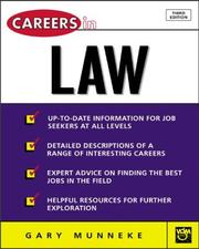 Cover of: Careers in law by Gary A. Munneke