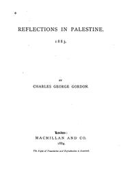 Cover of: Reflections in Palestine. 1883.