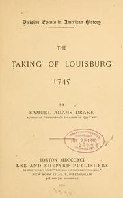 Cover of: The taking of Louisburg, 1745