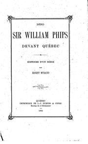 Cover of: Sir William Phips devant Québec by Myrand, Ernest