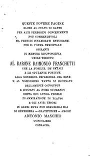 Cover of: Pensieri e chiose sulla Divina commedia del gondoliere Antonio Maschio. by Antonio Maschio