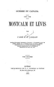 Cover of: Guerre du Canada, 1756-1760: Montcalm et Lévis