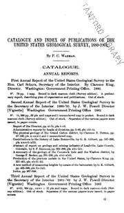 Cover of: Catalogue and index of the publications of the United States Geological Survey, 1880 to 1901.