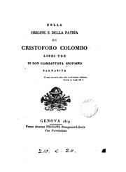 Cover of: Della origine e della patria di Cristoforo Colombo by Giovanni Battista Spotorno