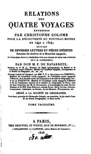 Cover of: Relations des quatre voyages entrepris par Christophe Colomb pour la découverte du Nouveau-monde de 1492 à 1504 by Christopher Columbus