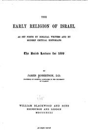 Cover of: early religion of Israel | Robertson, James