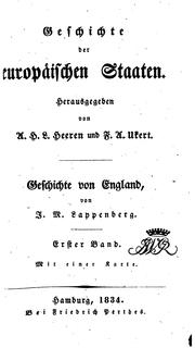 Cover of: Geschichte von England by J. M. Lappenberg